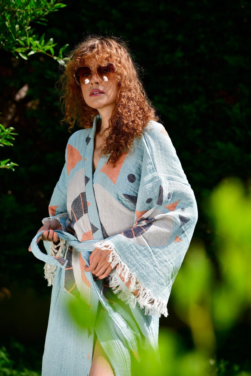 Brandsmithshop Mavi Evil Eye Kimono Çok Renkli