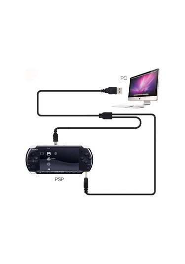 Psp Şarj Ve Data Kablosu Psp Usb Kablo Film Müzik Oyun Aktarma 1000 2000 3000 E1004