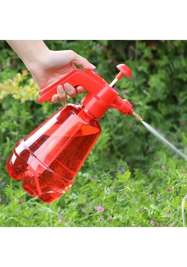 Trendooze Yüksek Kapasiteli Şeffaf Sulama Kabı - Kırmızı, 2.5l Model