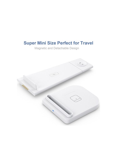 Qingmipy "3'lü Hızlı Kablosuz Şarj Standı - İphone, Samsung, İwatch Ve Airpods İçin Qi Uyumlu"