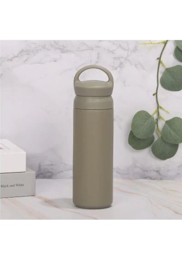 Paslanmaz Çelik Tutacaklı Termos 500 Ml -vakumlu Sızdırmaz Termos Haki