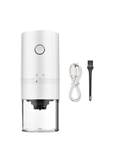 Gajeena Usb Şarjlı Taşınabilir Kahve Değirmeni: Ayarlanabilir Öğütme, Düşük Ses, Kompakt Boyut Ve Hızlı Şarj Beyaz