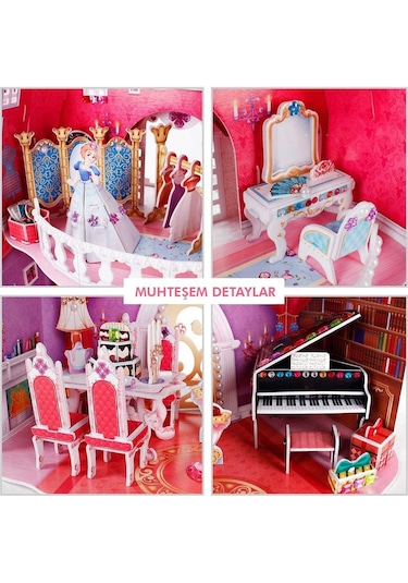 E1622H Cubic Fun. Prenses Doğum Günü Şatosu 95 Parça. 3D - 3 Boyu