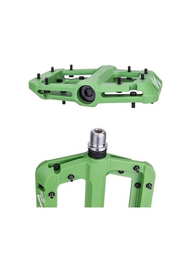 Neevoyu Dağ Bisikleti Naylon Pedalı - Rulmanlı, Kayma Engellici Tırnaklı, 9/16" Uyumlu, Siyah