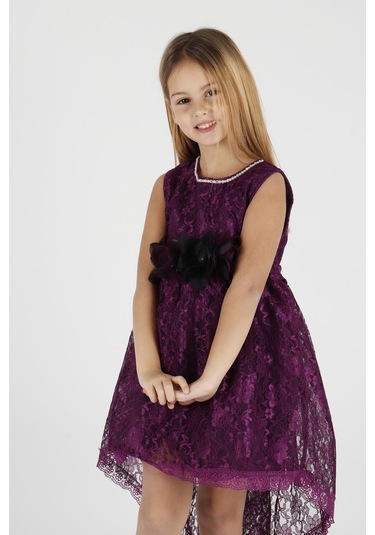 Ahengim Kız Çocuk Kuyruklu Dantelli Elbise Ak2208 001