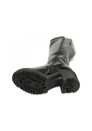 Mammamia D25kc-2330 Kalin Topuklu Günlük Siyah Rugan Kadın Çizme Siyah Rugan