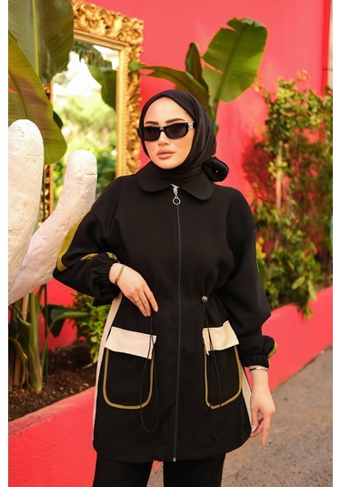 Tesettür Eşofman Takımı Fermuarlı Ikili Takımı Siyah 450 Siyah