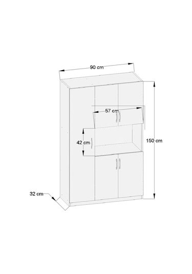 Aeka AE-3030 DYG 5 Kapaklı Çok Amaçlı Mutfak ve Banyo Dolabı
