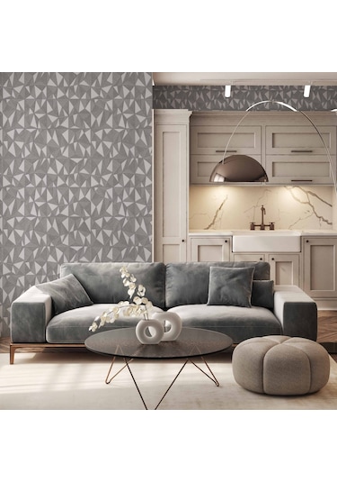 Adawall Omega 23204-3 Çizgili Modern Geometrik Desenli Düz Sade Duvar Kağıdı