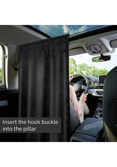 Dancemonkey Cbtx 190 T Ipek Kumaş Araba Bölme Perdesi, 2 Arka Pencere İle Gizlilik,
