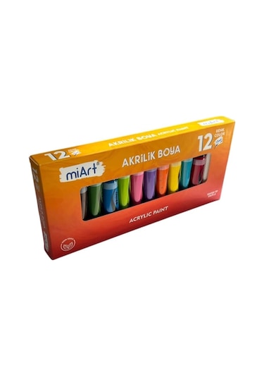 Miart Akrilik Boya 12 Renk X 15 Ml Çok Renkli