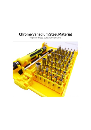 Kangvka 45 Parça Krom Vanadyum Çelik Tornavida Seti - Bilgisayar Telefon Ev Araçları Tamiri İçin Manuel Çözme Aracı