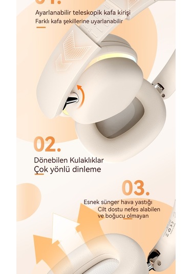 Bluetooth Kulaklık Kablosuz Işık Yayan Oyun Kulaklık Süper Uzun Pil Ömrü Cep Telefonu Kulaklık