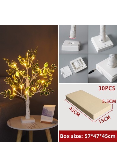 Youmex 60cm 24led Kahverengi Ağaç Işığı - Soğuk Beyaz, 6 Saat Açık 18 Saat Kapalı Zamanlayıcı, Ev Dekorasyonu, Noel Partisi, Oda Işığı, Kolay Kurulum Diğer