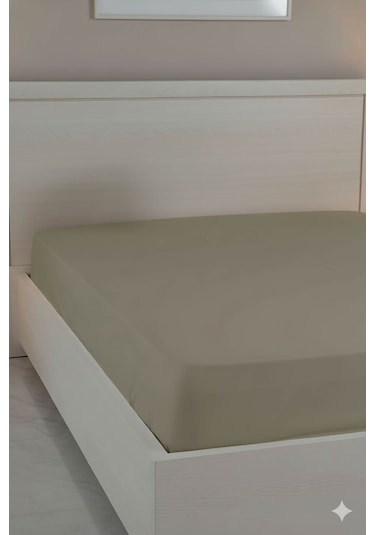 %100 Pamuk Ranforce Premium Çift Kişilik Çarşaf - Vizon Vizon
