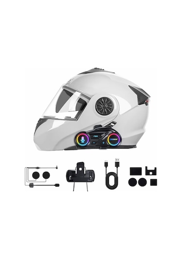 Motosiklet İntercom Seti Yeni Sürüm Bluetooth V6.0 Rgb Kask Kulaklık