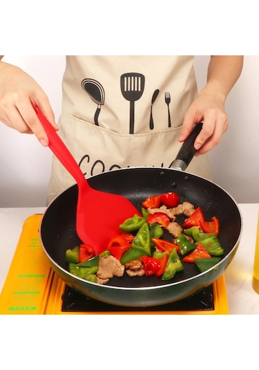 Turuncu Silikon Spatula Pişirme Gereçleri Sığır Eti Yumurta Mutfak Kazıyıcı Geniş Pizza Pişirme Araçları Kürek Yapışmaz Spatula Mutfak