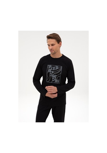 Pierre Cardin Erkek Siyah Pijama Takım 50322653-001 Siyah