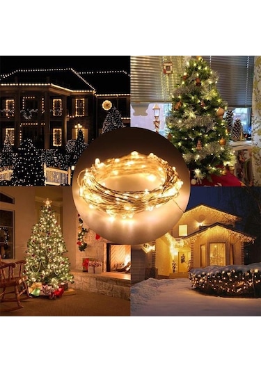 Beyaz 1m/2m/5m/10m/20m Usb Led Dize Işıklar Bakır Gümüş Tel Çelenk Işık Su Geçirmez Peri Işıklar Noel Düğün Parti Dekorasyon İçin 1m Beyaz