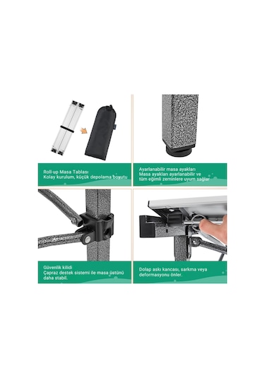 Kingcamp Granite Plus Xxl Alüminyum Katlanır Kamp Masası Silver Gri