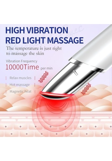 Beyaz Mini Elektrikli Titreşim Kırmızı Işık Terapi Yüz Göz Masaj Kalemi 5jz8ık Çok Renkli