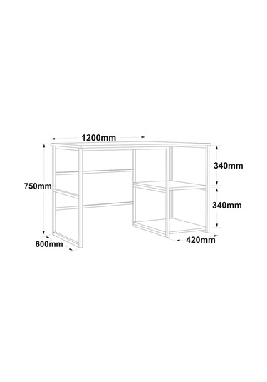 Corr Metal Çalışma Masası Siyah