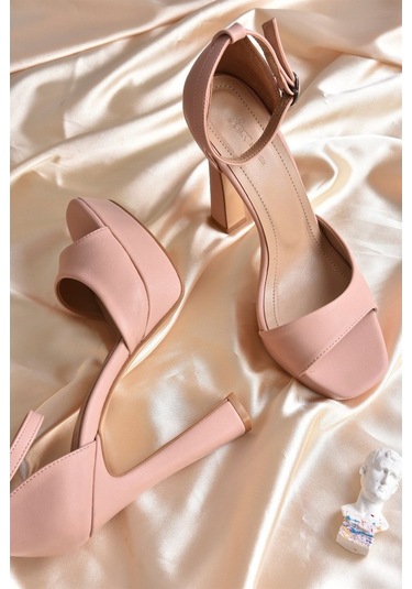 Fox Shoes Pudra Platform Topuklu Kadın Ayakkabı K404580109