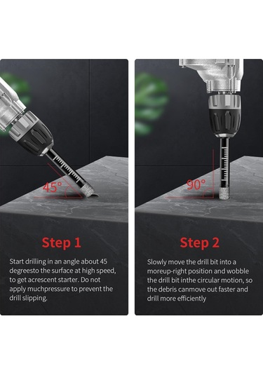 10 Adet Elmas Matkap Ucu, 6 Mm Kuru Elmas Çekirdek Matkap Ucu Seti