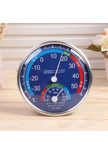 Beyaz Analog İç Mekan Kadranı Büyük Yuvarlak Termometre Higrometre Nem Sıcaklık Ölçer
