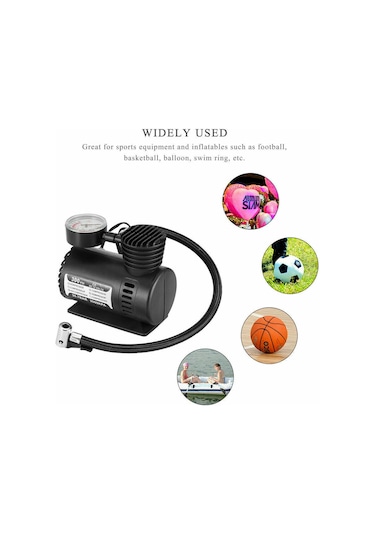 Hombey 12v Elektrikli Araç Lastik Hava Pompası 300psı, Fonksiyonel Kompresör, Kolay Taşınabilir, Frenbol, Basketbol Vb. İçin Uygun, Acil Kullanım