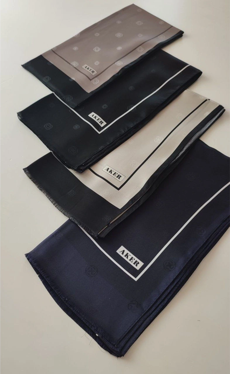 Lacivert Aker İpek Jakar Fular 321 Lacivert