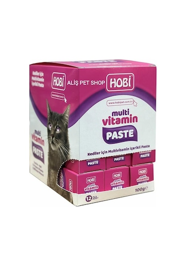 Hobi Multivitamin Paste Kediler İçin Multivitamin İçerikli Pasta 12 x 100 G