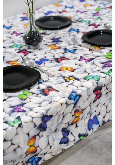 Sufre Sıvı Geçirmez Masa Örtüsü Sofra Bezi Sofra Örtüsü Piknik Örtüsü Kelebekli