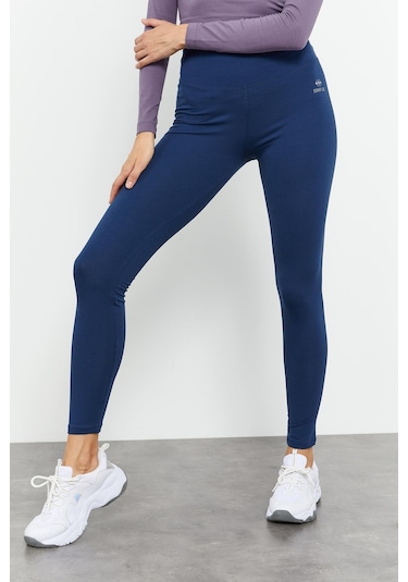 Tommy Life İndigo Yüksek Bel Toparlayıcı Slim Fit Dar Paça Kadın Tayt - 94011 İndigo