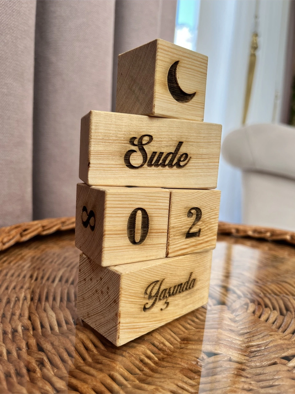 İsimli Bebek Anne Anı Küpü Dekor Türkçe 5 Li Set Isimli Ahşap Bebek Anı Küpleri