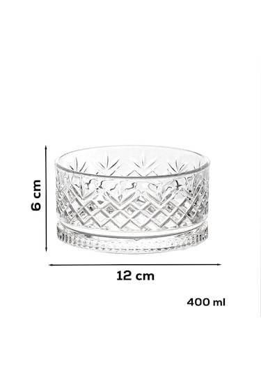 Porsima 2 Li Kristal Cam Çerezlik Sunumluk Tek Kişilik Salata Kasesi Seti 400 Ml