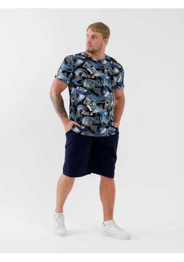 Natıvıa Baskılı Pamuklu Tişört 430229797 Mavi