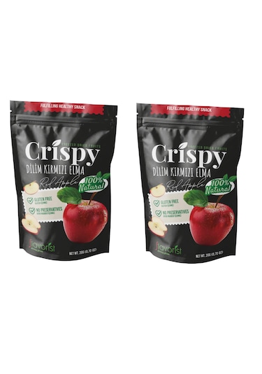 Dondurularak Kurutulmuş Kırmızı Elma Dilimleri 20 Gram 2'li Pa...