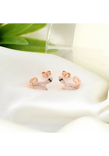 925 ayar Gümüş halka tasarım Rose Yılan modeli küpe