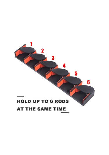 Xindoker Duvar Takılı Balıkçılık Kamışı Tutucu, Eva Köpük Malzeme, Siyah, 30cm Boyut, Paketli