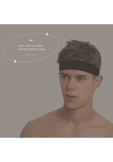 2li Erkek Spor Saç Bandı Kafabandı Esnek Futbol İddialı 2li Siyah