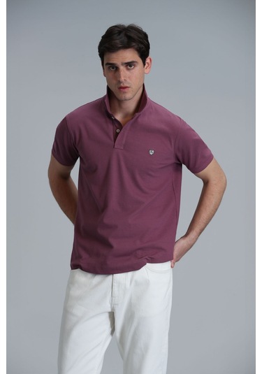 Lufian Erkek Laon Smart Polo T-shirt 111040164 Mürdüm