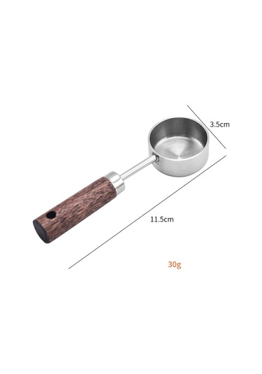 Sones 15ml Ahşap Saplı Paslanmaz Çelik Ölçüm Kaşığı Kahve Tozu Süt Tozu Kaşığı, Renk: Altın