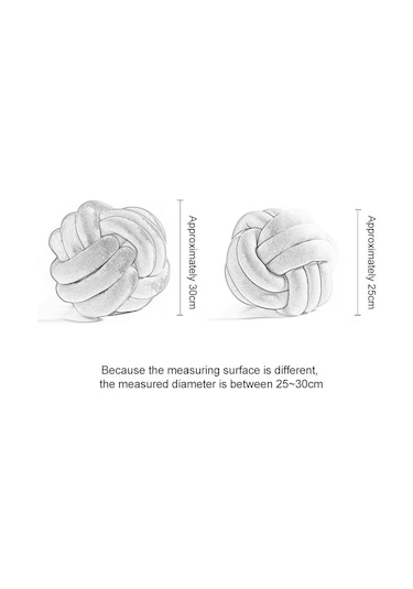 Sones El Yapımı Düğümlü Top Yastık, Boyut: Çap: 25 30cm Mandalina Tozu