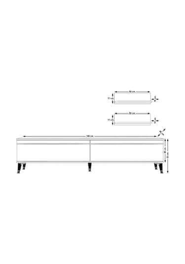 Decoraktiv Eko 4 Mdf Std Silver Tv Ünitesi Tv Sehpası Beyaz - Siyah Mermer