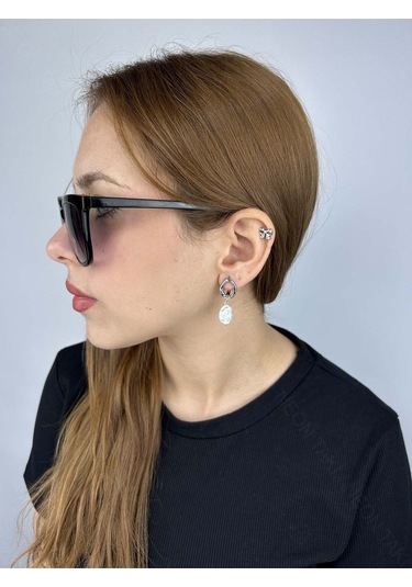 İncili, Paslanmaz Çelik Küpe 585, Gümüş Renk Gümüş