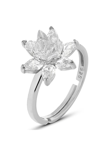 Zanaatsilver 925 Ayar Gümüş Lotus Nilüfer Çiçeği Yüzük
