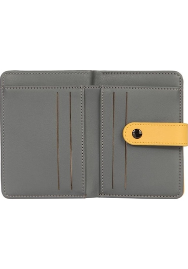 Cengiz Pakel Kadın Mini Boy Çıt Çıt Detaylı Cüzdan 65315 - Hardal/gri 65315-hardal-gri Çok Renkli