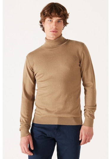 Wrangler Balıkçı Yaka Koyu Bej Erkek Kazak W8d42pm24 Koyu Bej