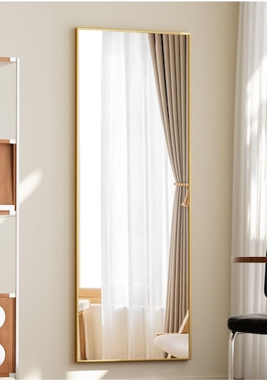 İva 140x55 Ayaklı, Asılı Veya Duvara Yaslı, Yer Aynaları,oturma Odası, Yatak Odası, Giyinme Odası Gold